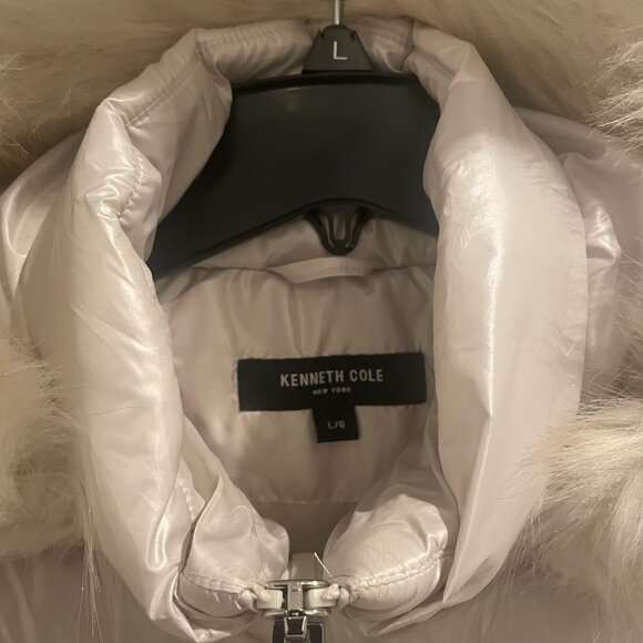 Kenneth Cole Women's  Puffer with Faux Fur Trimmed Hood - Picture 2 of 14